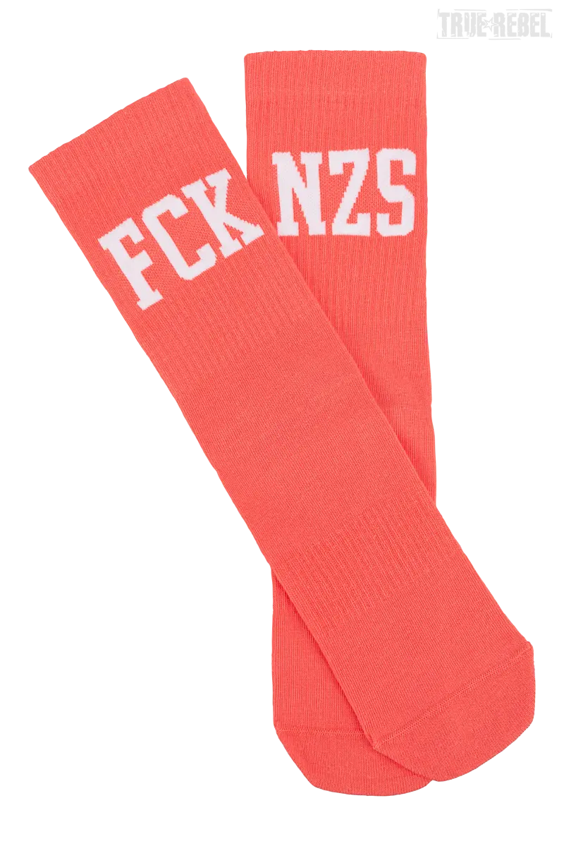 True Rebel Socks FCK NZS Neon Lachs