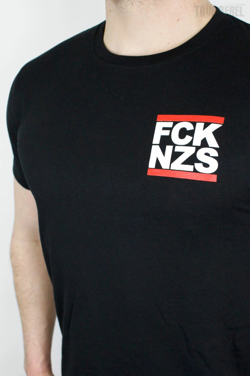 Schwarzes FCK NZS Pocket Print T-Shirt von True Rebel