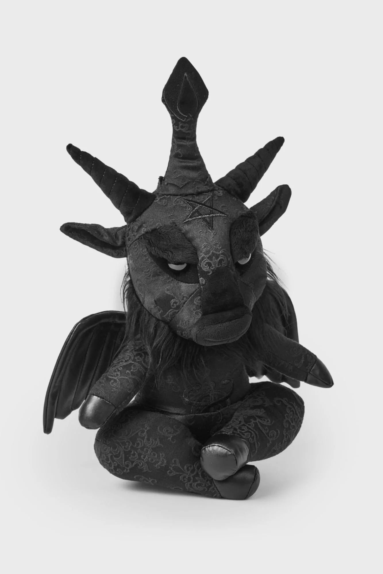 Schwarzer Stoffbaphomet DARK LORD VICTORIANA aus Brokatstoff von Killstar