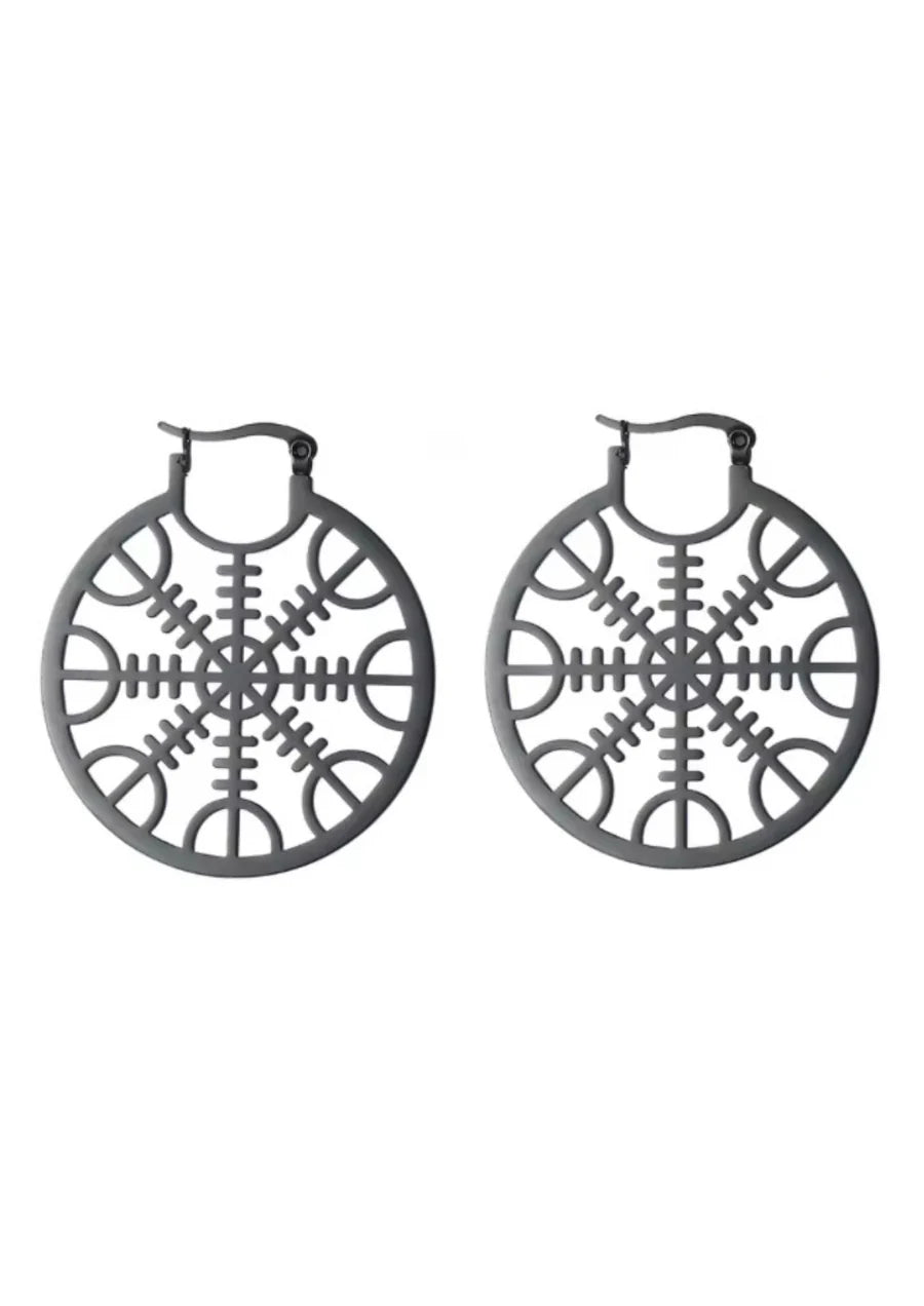 Schwarzer VIKING BLACK Ohrringe in Wikingerkompassform von EASURE