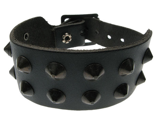 Bracelet 2-row flat rivets black