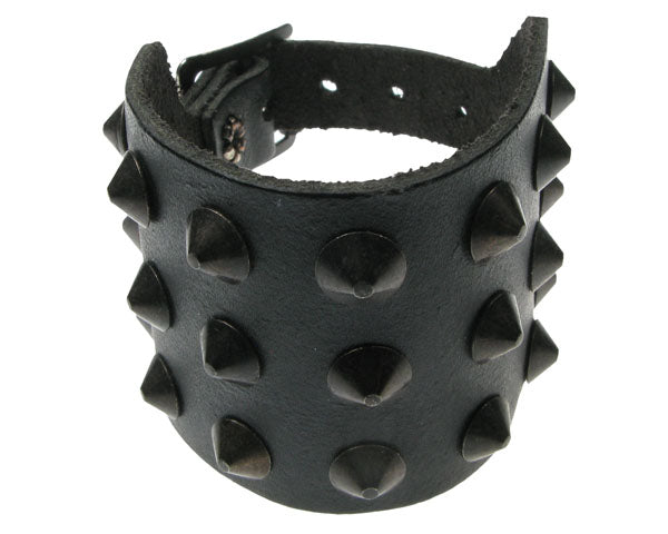 Bracelet 3-row flat rivets black