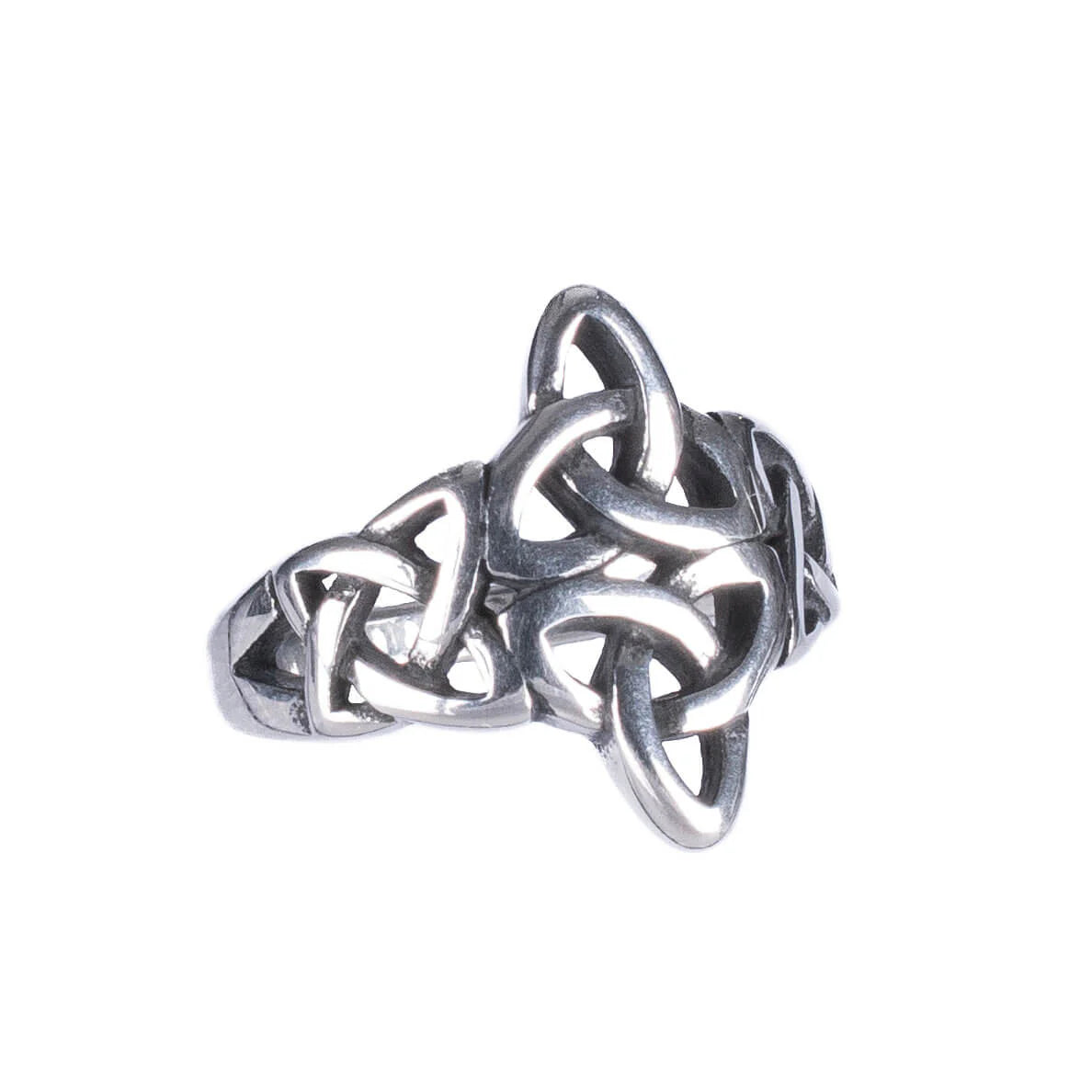 Silberfarbender Ring WYRKNOT RING mit nordischem Design von Poizen Industries