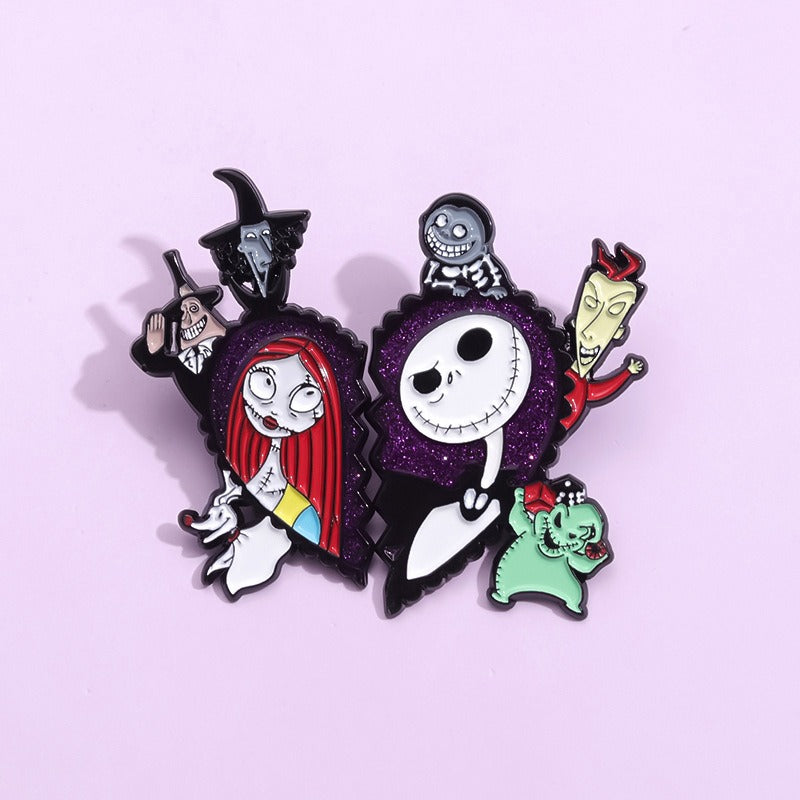 Kleiner Emaille-Anstecker JACK PIN im Nightmare Before Christmas-Design + Sally Pin von Moon Attic